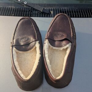 Men's Fleece-Lined Brown Slip-On Loafers